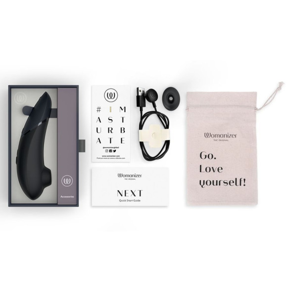 Черный бесконтактный клиторальный стимулятор Womanizer Next Черный бесконтактный клиторальный стимулятор Womanizer Next