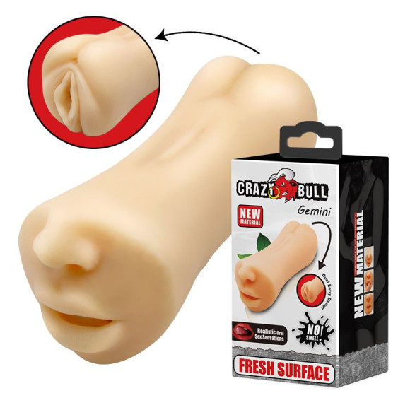 Двусторонний мастурбатор Gemini - ротик и вагина Двусторонний мастурбатор Gemini - ротик и вагина