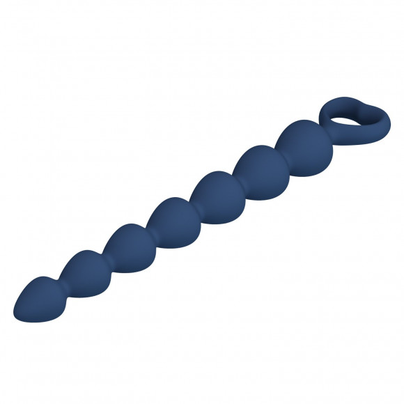 Синяя анальная цепочка - 26,7 см.