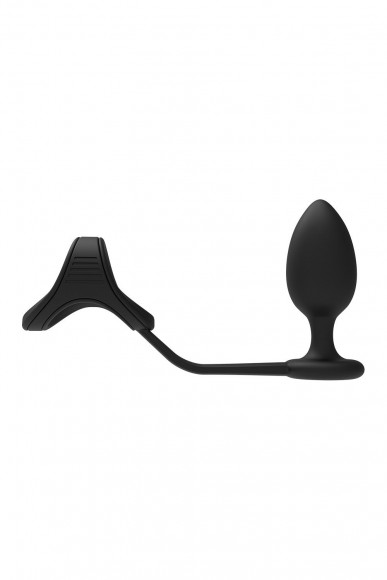 Черное эрекционное кольцо с анальной пробкой Cockstrap With Anal Plug Черное эрекционное кольцо с анальной пробкой Cockstrap With Anal Plug