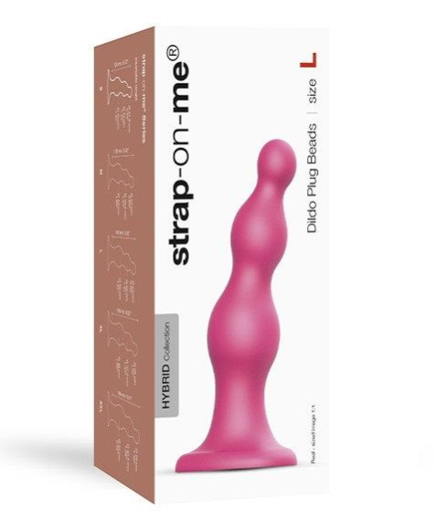 Розовая насадка Strap-On-Me Dildo Plug Beads size L Розовая насадка Strap-On-Me Dildo Plug Beads size L