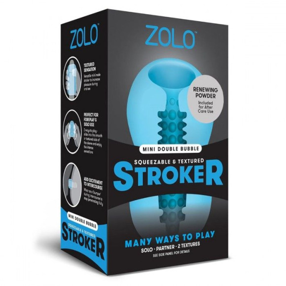 Голубой двусторонний мастурбатор MINI DOUBLE BUBBLE Голубой двусторонний мастурбатор MINI DOUBLE BUBBLE