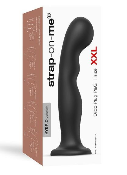 Черная насадка Strap-On-Me Dildo Plug P&G size XXL