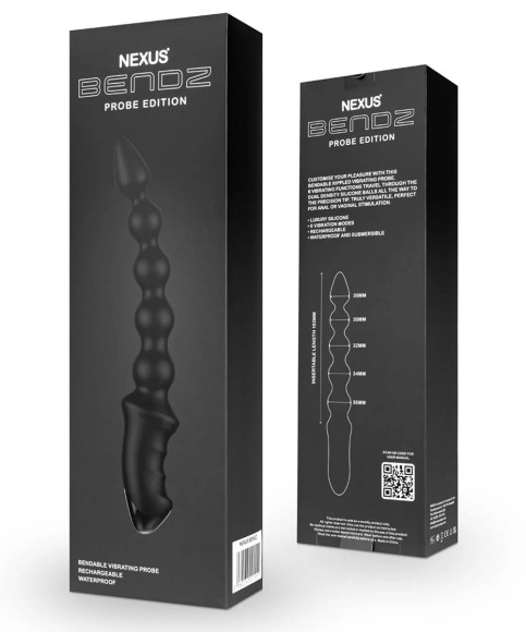 Черный гибкий вибростимулятор Nexus Bendz - 29,2 см. Черный гибкий вибростимулятор Nexus Bendz - 29,2 см.