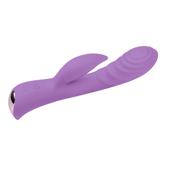 Фиолетовый вибромассажер-кролик 5 Silicone Ripple Passion - 19,1 см. Фиолетовый вибромассажер-кролик 5 Silicone Ripple Passion - 19,1 см.
