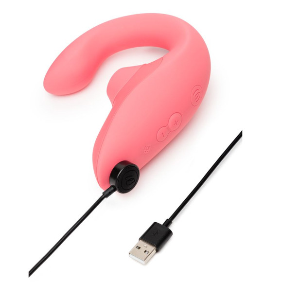 Розовый вибромассажер для двойной стимуляции Womanizer Blend Розовый вибромассажер для двойной стимуляции Womanizer Blend