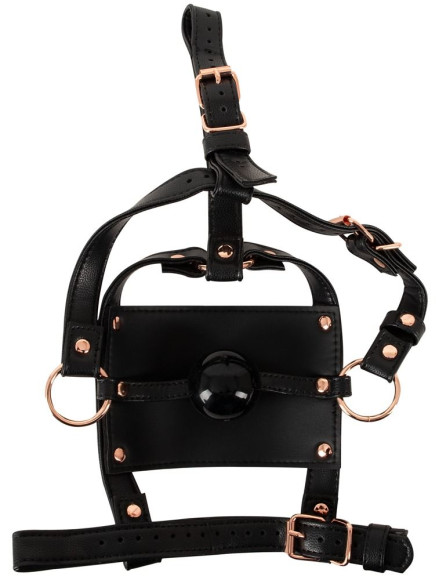 Черный намордник с кляпом-шаром Head Harness With A Gag Черный намордник с кляпом-шаром Head Harness With A Gag