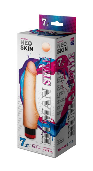 Вибромассажёр HUMAN STYLE 7,3 с бугорком - 18,5 см. Вибромассажёр HUMAN STYLE 7,3 с бугорком - 18,5 см.