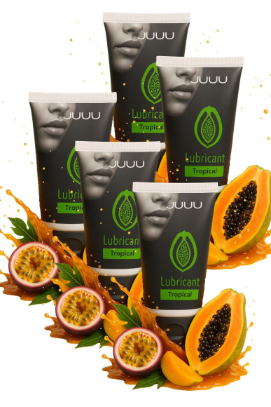 Набор из 5 съедобных лубрикантов JUJU со вкусом тропических фруктов
