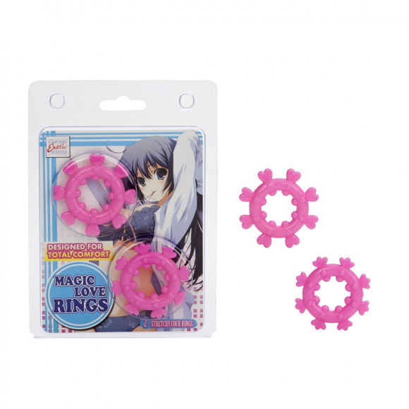 Набор из двух розовых эрекционных колец MAGIC LOVE RINGS