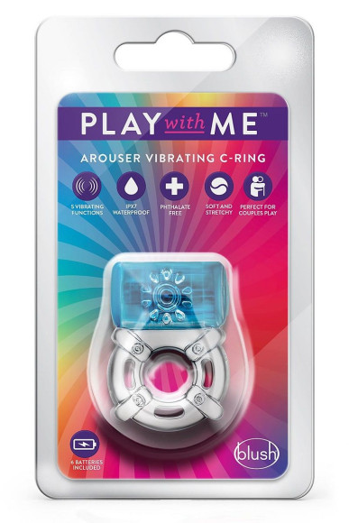 Синее эрекционное виброкольцо One Night Stand Vibrating C-Ring Синее эрекционное виброкольцо One Night Stand Vibrating C-Ring