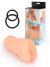 Телесный мастурбатор-вагина с 2 эрекционными кольцами в комплекте