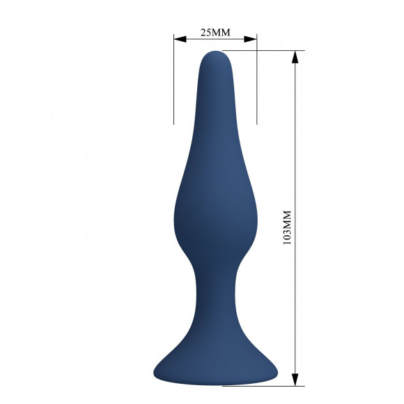 Синяя анальная пробка Slim Anal Plug S - 10,3 см.