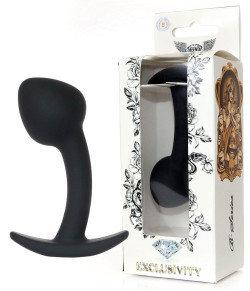 Черная анальная втулка Curved - 9 см.