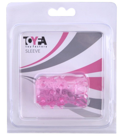 Розовая рельефная насадка на пенис Розовая рельефная насадка на пенис