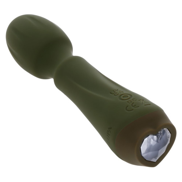 Мини-вибромассажёр цвета хаки Heartfelt - 13,4 см. Мини-вибромассажёр цвета хаки Heartfelt - 13,4 см.