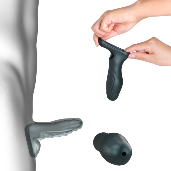 Серая силиконовая насадка на пенис с подхватом Manwan Ryzer Серая силиконовая насадка на пенис с подхватом Manwan Ryzer