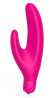 Розовый силиконовый вибратор с клиторальным отростком - 11,5 см. Розовый силиконовый вибратор с клиторальным отростком - 11,5 см.