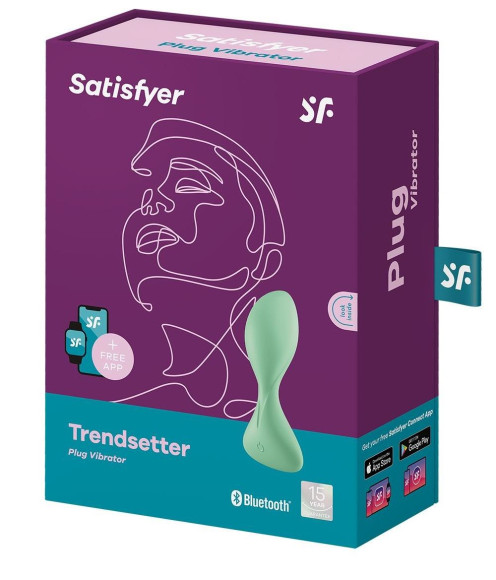 Зеленая анальная втулка с вибрацией Satisfyer Trendsetter Зеленая анальная втулка с вибрацией Satisfyer Trendsetter