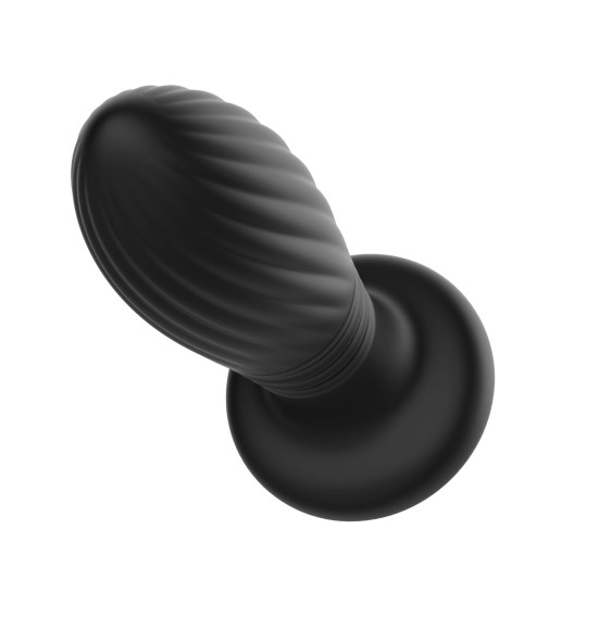 Черная анальная пробка с вибрацией и LED-подсветкой - 11,9 см. Черная анальная пробка с вибрацией и LED-подсветкой - 11,9 см.