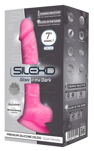 Розовый, светящийся в темноте фаллоимитатор Model 1 - 17,6 см. Розовый, светящийся в темноте фаллоимитатор Model 1 - 17,6 см.