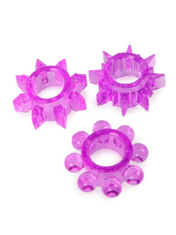 Набор из 3 лиловых эрекционных колец различной формы