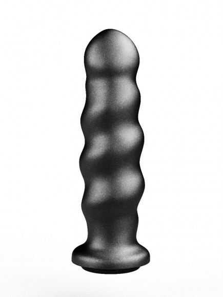 Черная насадка на трусики харнесс Platinum - 16 см.