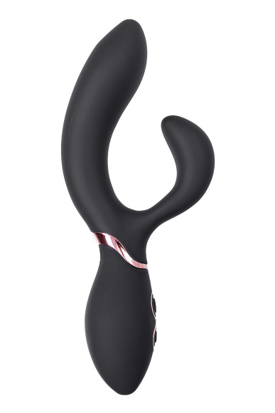 Черный вибратор Avalanche с «танцующим» клиторальным стимулятором - 20,5 см. Черный вибратор Avalanche с «танцующим» клиторальным стимулятором - 20,5 см.