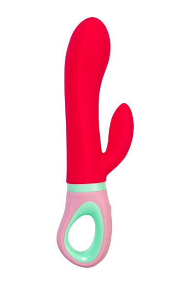 Красный вибратор с клиторальным отростком Petunia - 19 см. Красный вибратор с клиторальным отростком Petunia - 19 см.