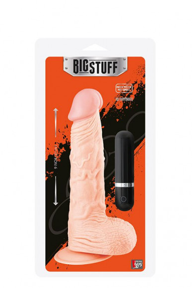 Телесный вибромассажёр BIGSTUFF 9INCH FLESH - 23 см.