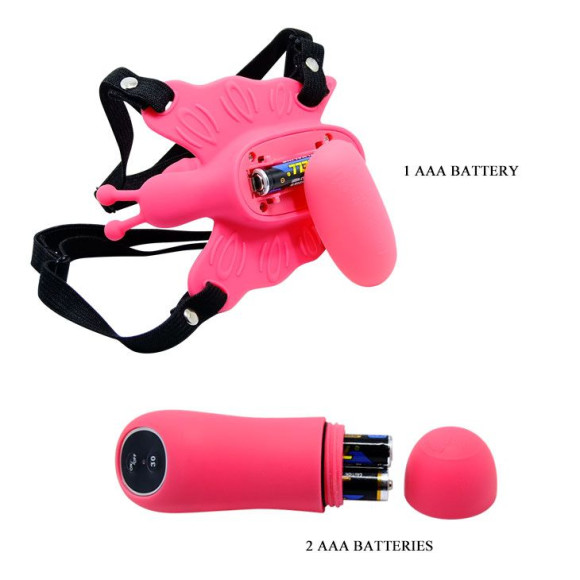 Стимулятор клитора бабочка на ремешках с вибрацией Стимулятор клитора бабочка на ремешках с вибрацией