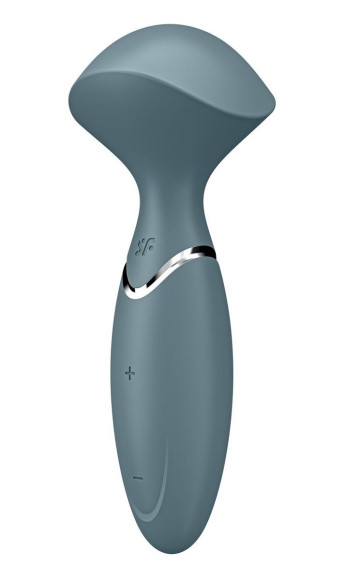 Серый вибромассажер Mini Wand-er - 16 см. Серый вибромассажер Mini Wand-er - 16 см.