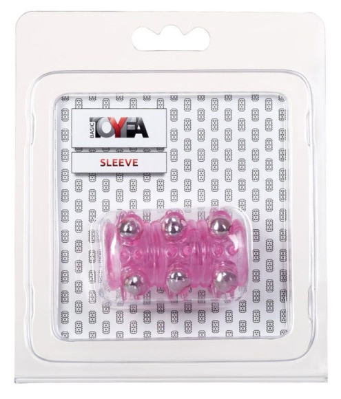 Розовая насадка c шариками Pleasure Sleeve Розовая насадка c шариками Pleasure Sleeve