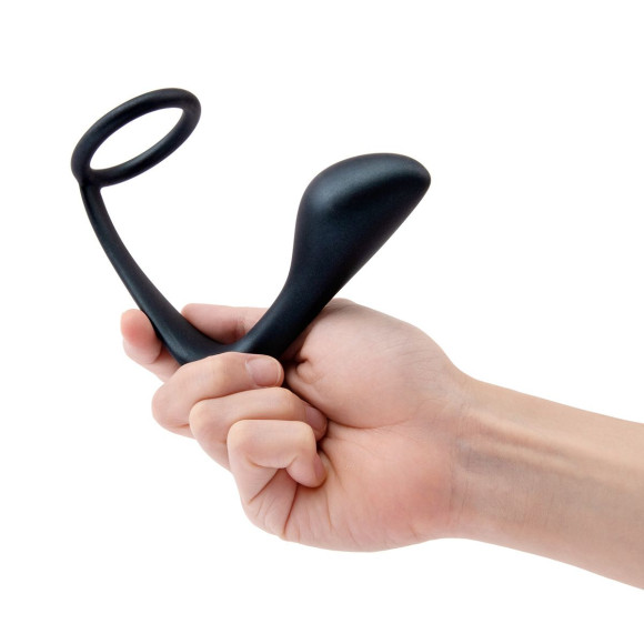 Черное эрекционное кольцо со стимулятором простаты Ringer Cock Ring & Plug Черное эрекционное кольцо со стимулятором простаты Ringer Cock Ring & Plug