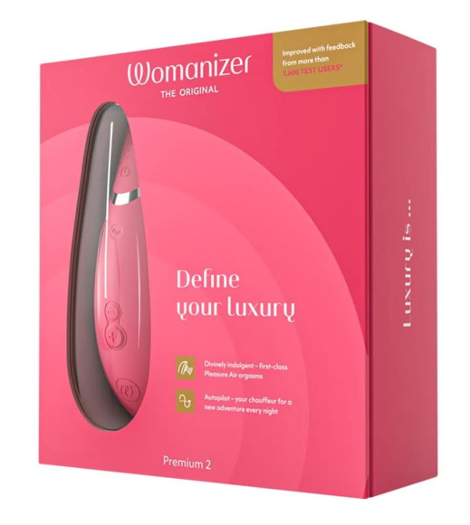 Розовый клиторальный стимулятор Womanizer Premium 2 Розовый клиторальный стимулятор Womanizer Premium 2