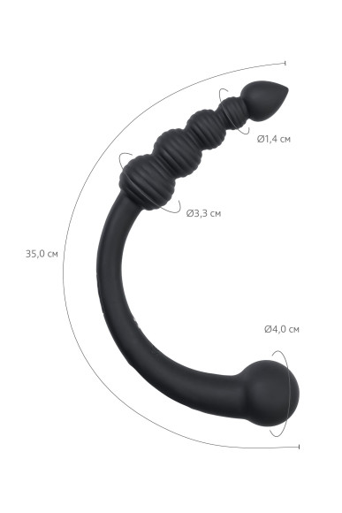 Черный двусторонний вибратор - 35 см. Черный двусторонний вибратор - 35 см.