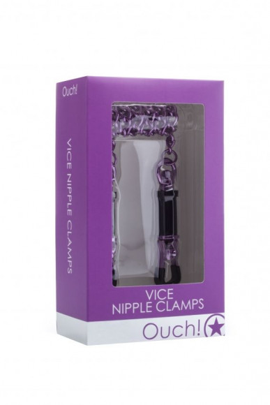 Фиолетовые зажимы для сосков Vice Nipple Clamps