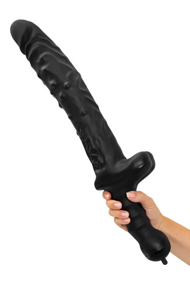 Черный фаллоимитатор «Вразумитель» с подкачкой Черный фаллоимитатор «Вразумитель» с подкачкой