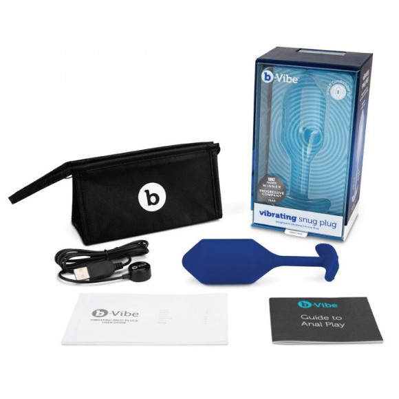 Синяя пробка для ношения с вибрацией Snug Plug 4 - 14 см. Синяя пробка для ношения с вибрацией Snug Plug 4 - 14 см.