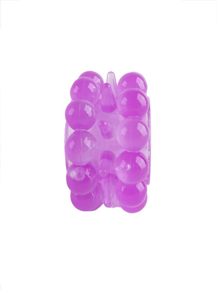 Лиловое эрекционное кольцо с 2 рядами стимулирующих шариков Лиловое эрекционное кольцо с 2 рядами стимулирующих шариков