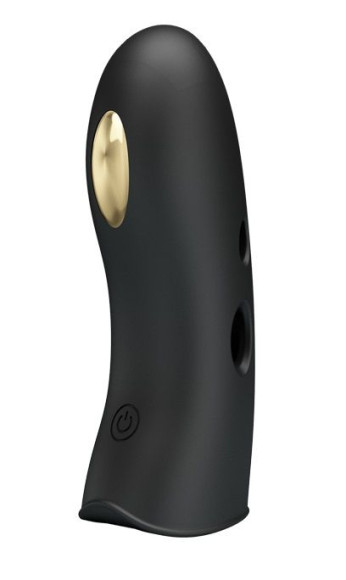 Черная вибронасадка на палец с электростимуляцией Marico Черная вибронасадка на палец с электростимуляцией Marico