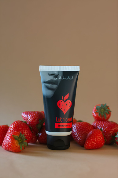 Съедобный лубрикант JUJU Strawberry с ароматом клубники - 50 мл.