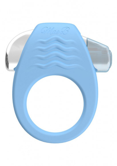 Голубое эрекционное кольцо с вибрацией Stylish Soft Touch C-ring 