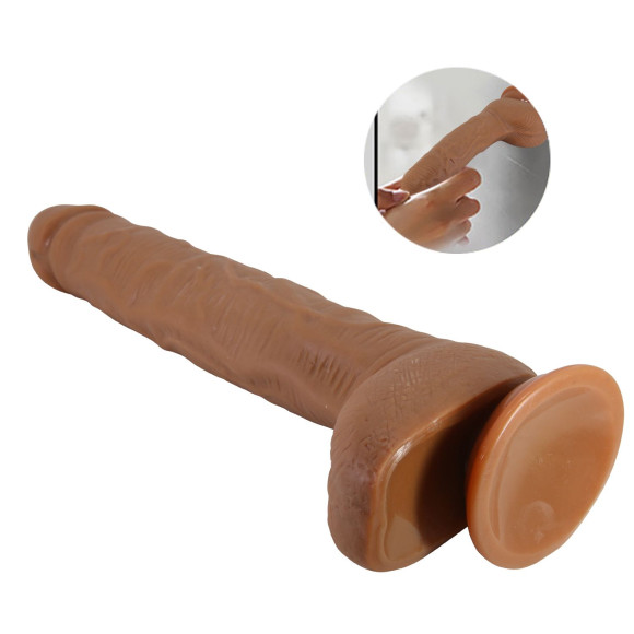 Темно-бежевый фаллоимитатор-гигант на присоске Dick - 28 см. Темно-бежевый фаллоимитатор-гигант на присоске Dick - 28 см.