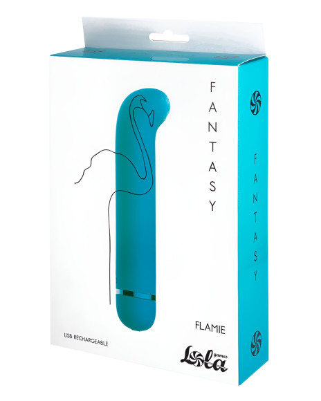 Бирюзовый перезаряжаемый вибратор Flamie - 18,5 см. Бирюзовый перезаряжаемый вибратор Flamie - 18,5 см.