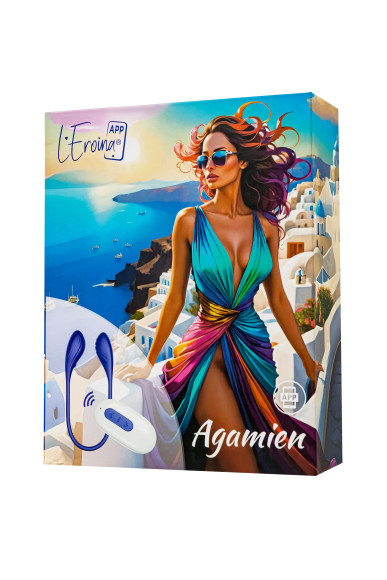 Синий двусторонний вибратор Agamien с управлением через приложение - 46 см. Синий двусторонний вибратор Agamien с управлением через приложение - 46 см.