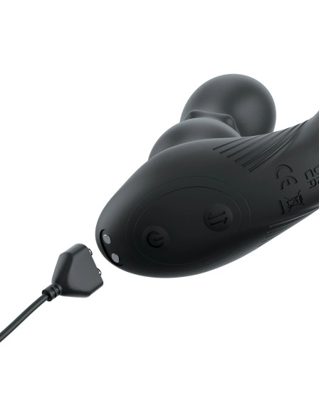 Черный вибростимулятор простаты с кольцом Ass-gasm Slide & Glide Черный вибростимулятор простаты с кольцом Ass-gasm Slide & Glide