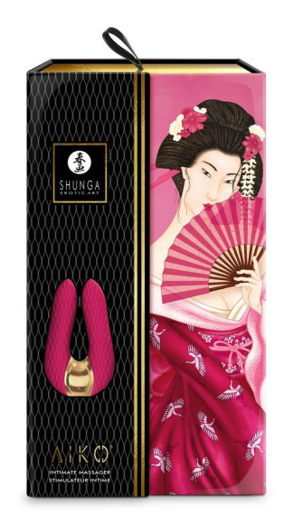 Малиновый двойной вибростимулятор AIKO с двумя моторами Малиновый двойной вибростимулятор AIKO с двумя моторами