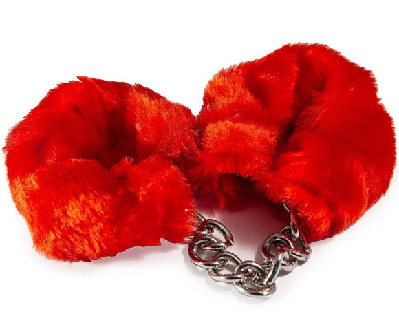 Наручники с красным искусственным мехом Наручники с красным искусственным мехом