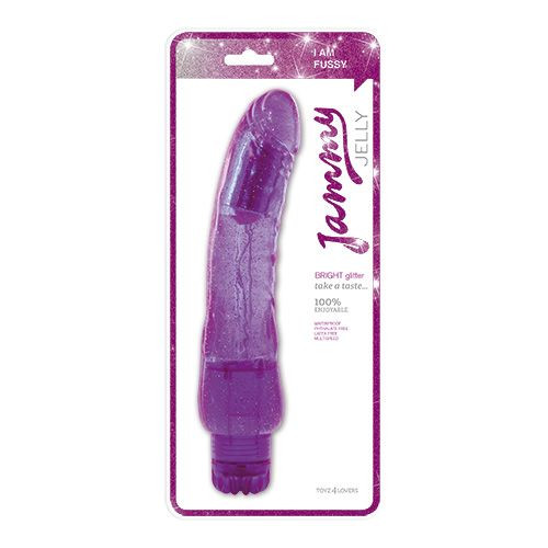 Фиолетовый вибратор AMMY JELLY BRIGHT GLITTER PURPLE - 24,5 см. Фиолетовый вибратор AMMY JELLY BRIGHT GLITTER PURPLE - 24,5 см.